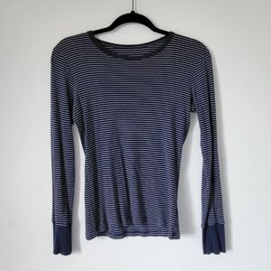 Vintage Navy Striped Long Sleeve Top